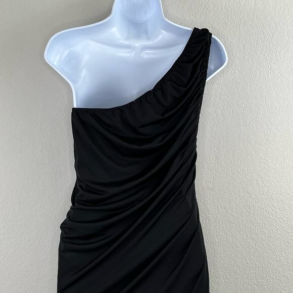 Steve Madden Ayana Black Asymmetric One Shoulder Midi/Mini Dress Large NWT - Picture 11 of 16